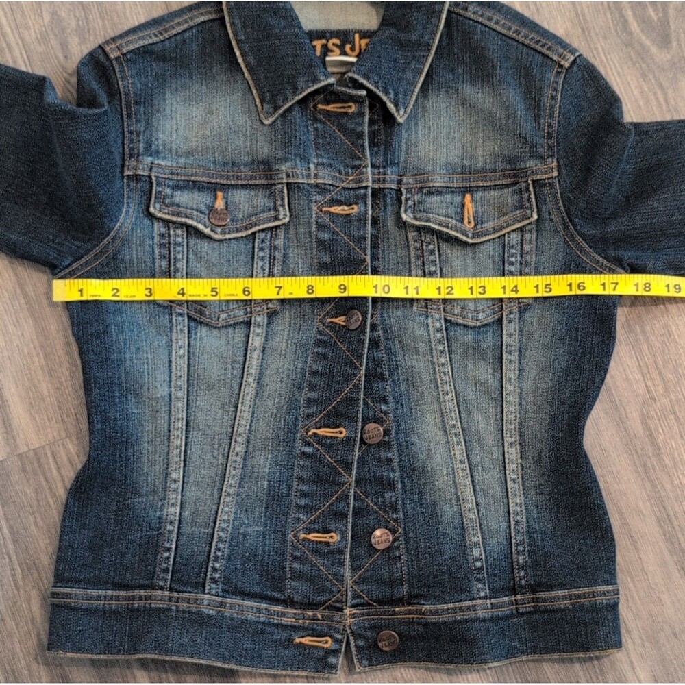 Roots Jeans Women's Blue Cotton Denim Button Front Collared Jacket Size M - Picture 7 of 8